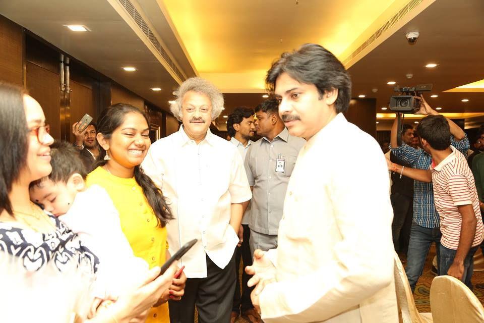 JanaSenaParty Chief Pawan Kalyan interaction with NRIs in Vijayawada