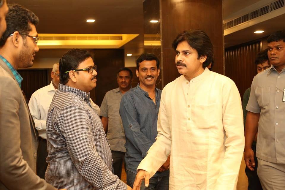 JanaSenaParty Chief Pawan Kalyan interaction with NRIs in Vijayawada