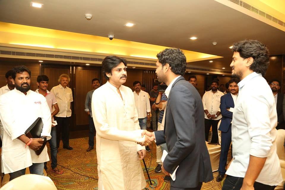 JanaSenaParty Chief Pawan Kalyan interaction with NRIs in Vijayawada