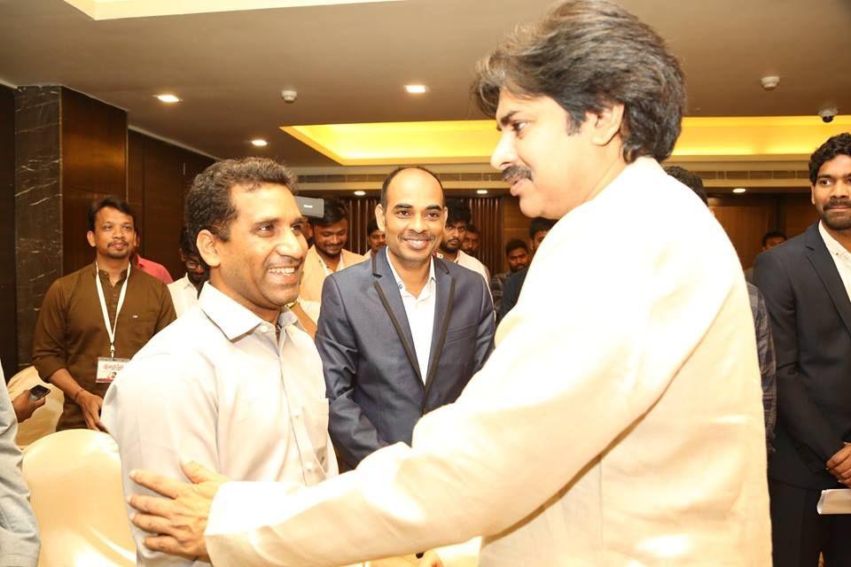 JanaSenaParty Chief Pawan Kalyan interaction with NRIs in Vijayawada