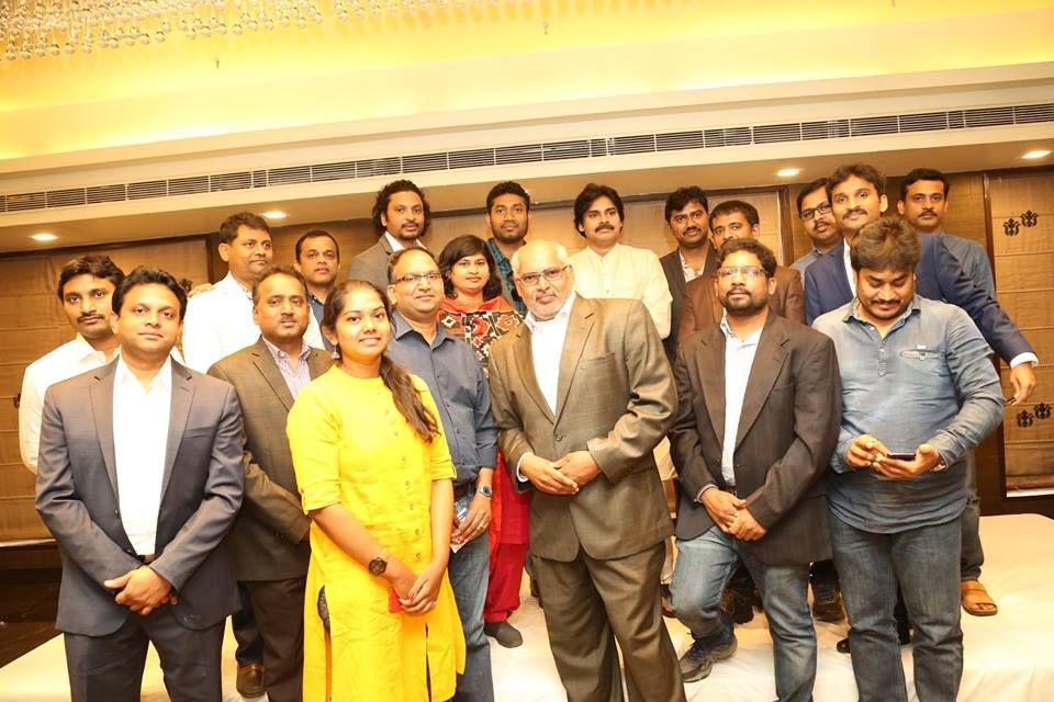 JanaSenaParty Chief Pawan Kalyan interaction with NRIs in Vijayawada
