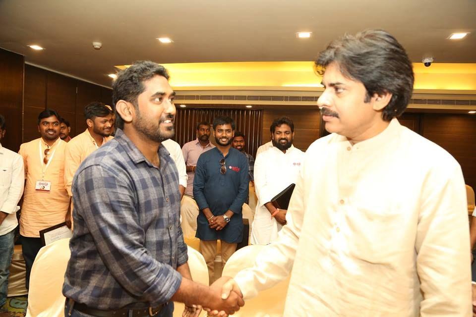 JanaSenaParty Chief Pawan Kalyan interaction with NRIs in Vijayawada