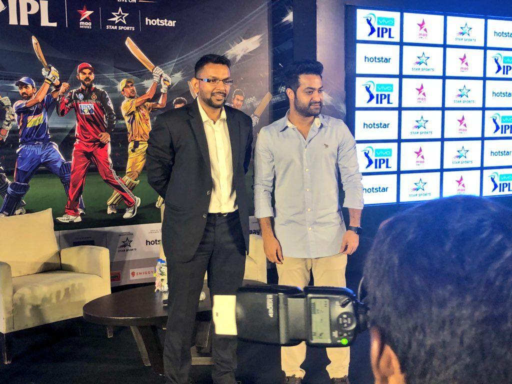 Jr NTR at VIVO IPL 2018 Press Meet Photos