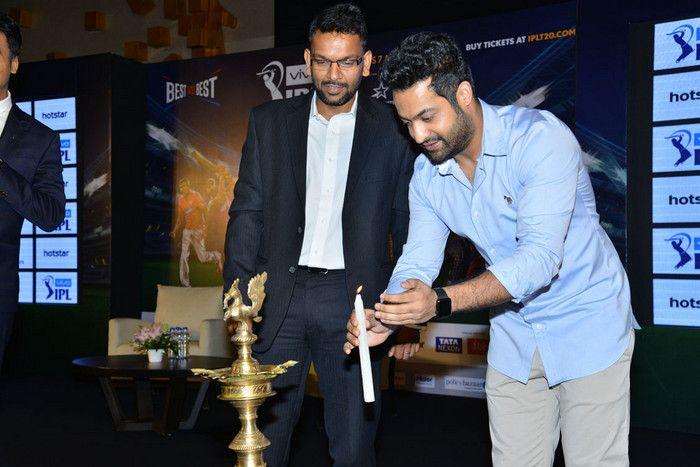 Jr NTR at VIVO IPL 2018 Press Meet Photos