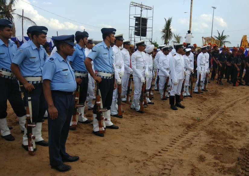 Karunanidhi's mortal remains being taken to Marina Beach