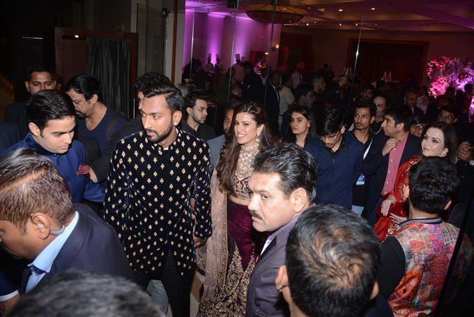 Krunal Pandya & Pankhuri Sharma's Wedding Reception Photos