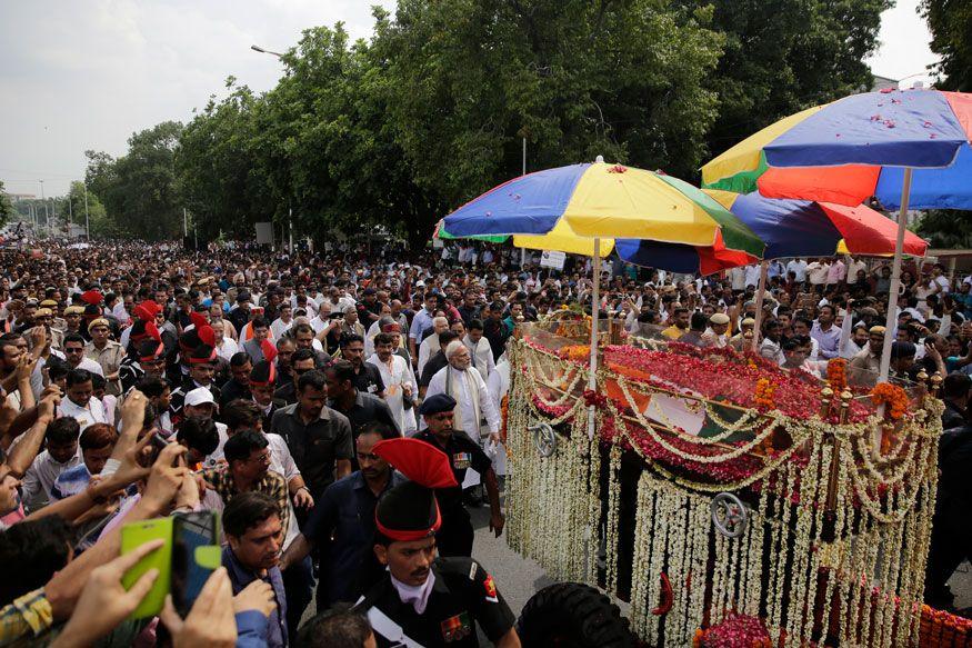 Last rites ceremony of former PM Atal Bihari Vajpayee at Smriti Sthal