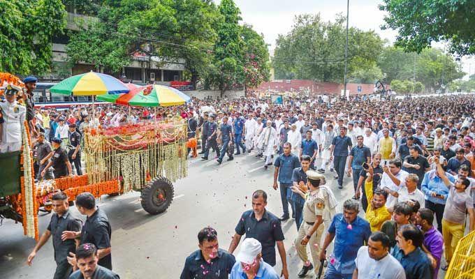 Last rites ceremony of former PM Atal Bihari Vajpayee at Smriti Sthal