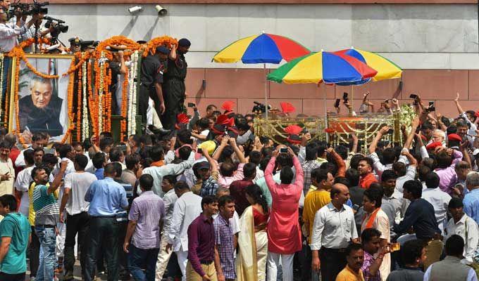 Last rites ceremony of former PM Atal Bihari Vajpayee at Smriti Sthal