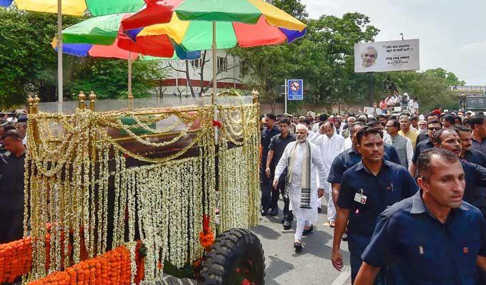 Last rites ceremony of former PM Atal Bihari Vajpayee at Smriti Sthal