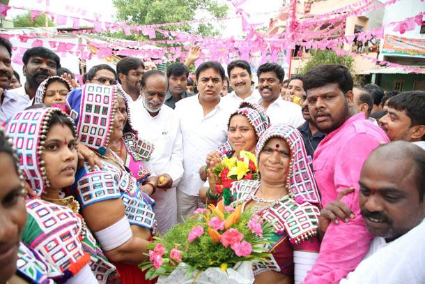 Minister KTR Lay Foundation Stone for Double Bedroom Photos