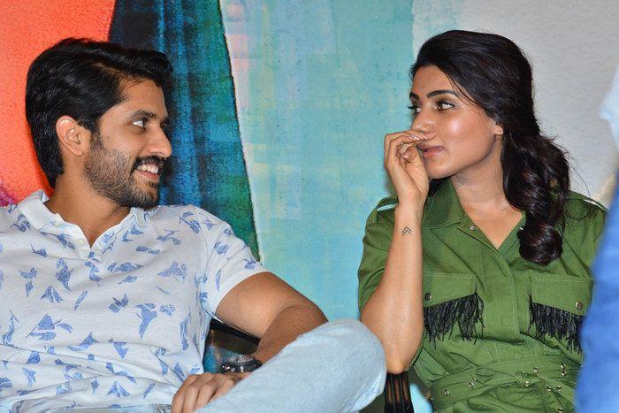 Naga Chaitanya & Samantha at Chi La Sow Movie Press Meet Photos