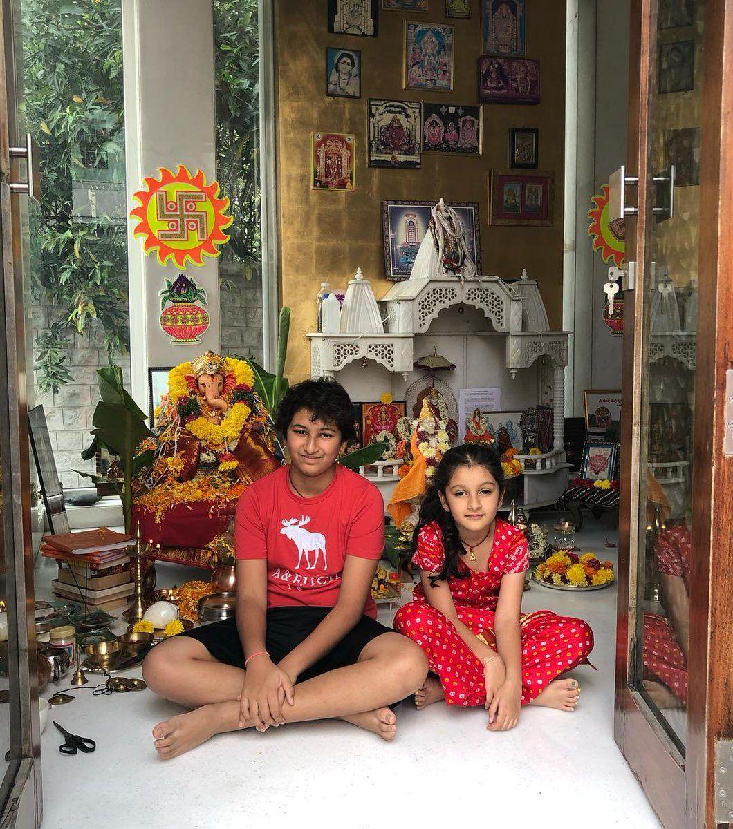 Namrata, Gautham & Sitara celebrating Vinayaka Chavithi Photos