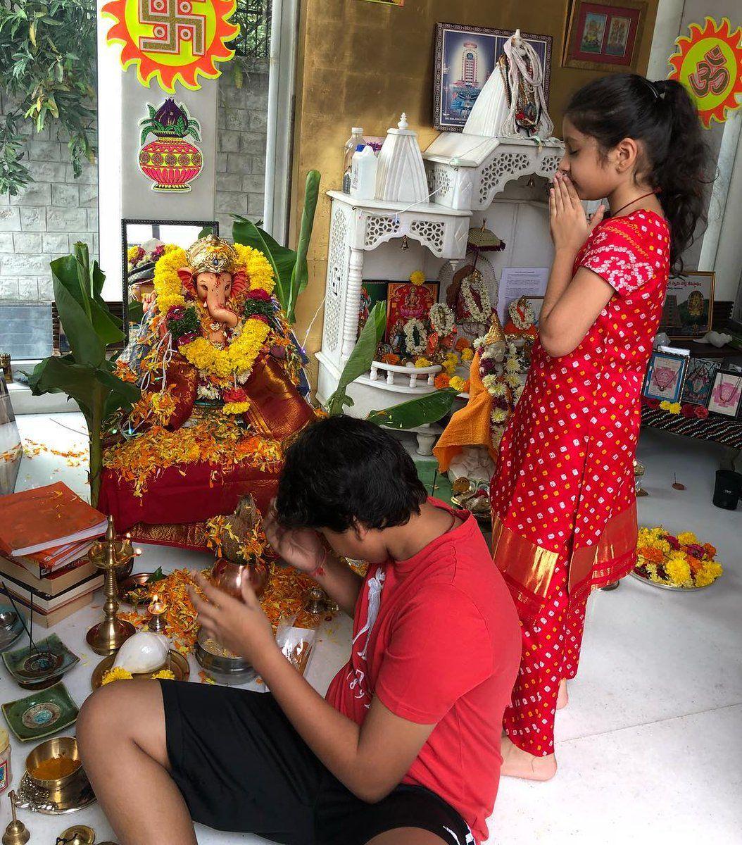 Namrata, Gautham & Sitara celebrating Vinayaka Chavithi Photos