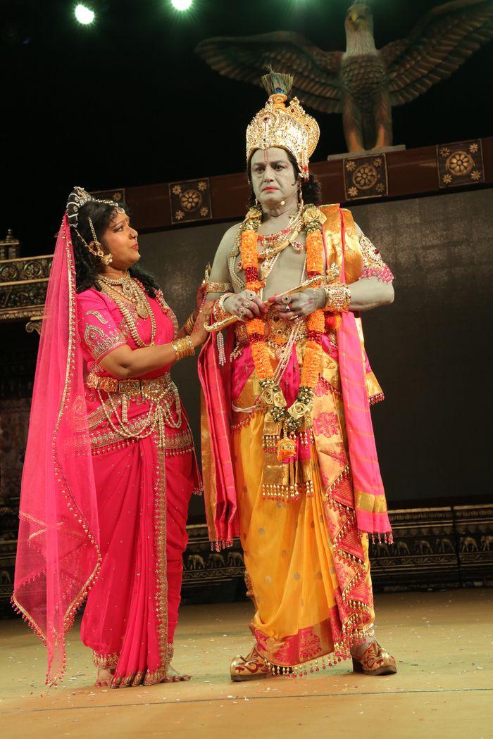 Nandamuri Balakrishna as Lord Sri Krishna in the play of Sri Krishnarjuna Yuddham