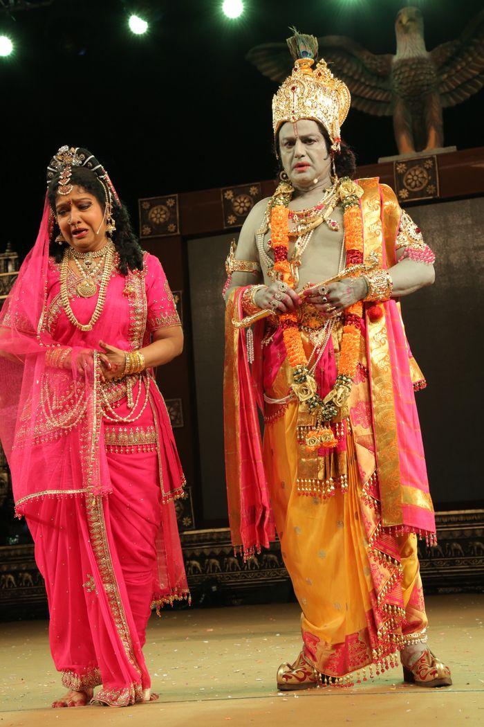 Nandamuri Balakrishna as Lord Sri Krishna in the play of Sri Krishnarjuna Yuddham