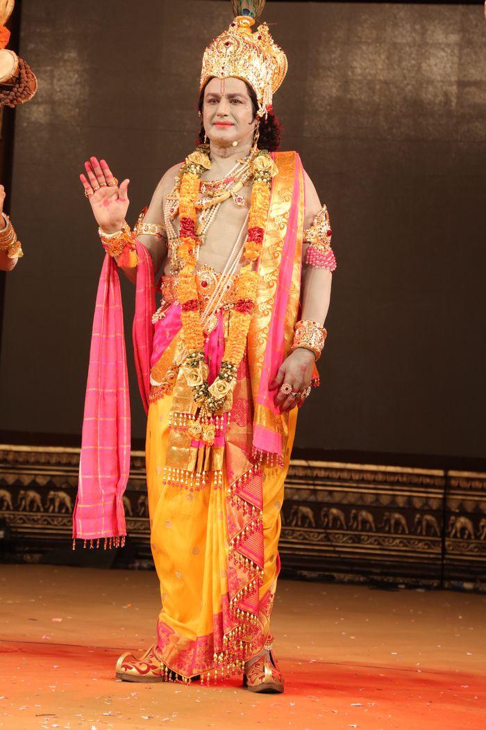 Nandamuri Balakrishna as Lord Sri Krishna in the play of Sri Krishnarjuna Yuddham