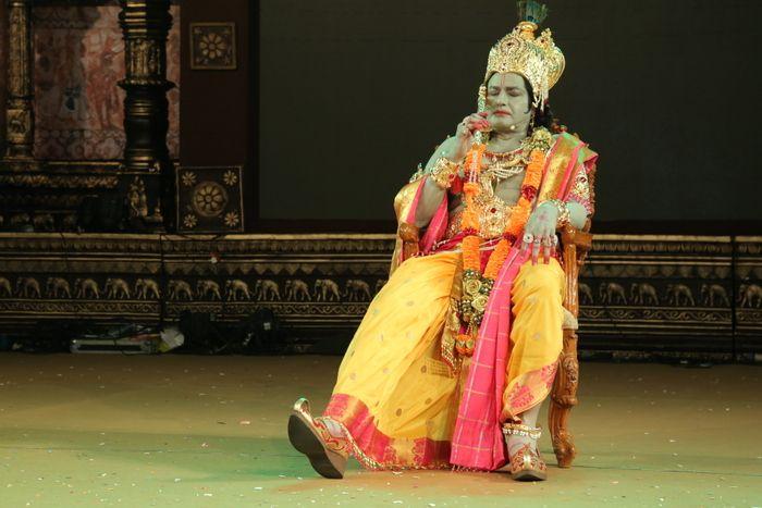 Nandamuri Balakrishna as Lord Sri Krishna in the play of Sri Krishnarjuna Yuddham