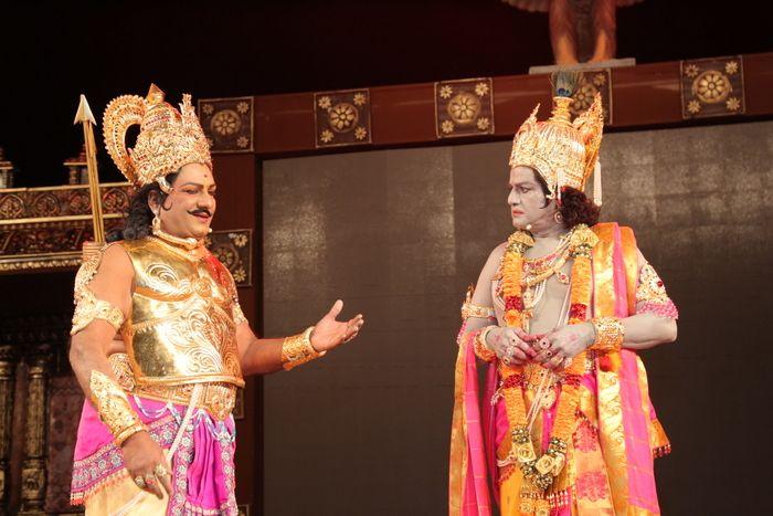 Nandamuri Balakrishna as Lord Sri Krishna in the play of Sri Krishnarjuna Yuddham