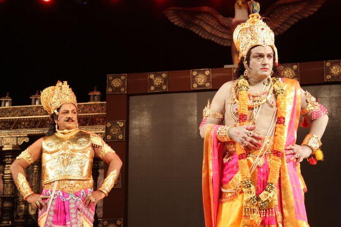 Nandamuri Balakrishna as Lord Sri Krishna in the play of Sri Krishnarjuna Yuddham