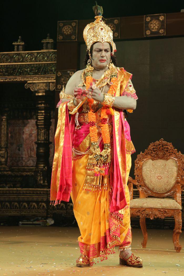 Nandamuri Balakrishna as Lord Sri Krishna in the play of Sri Krishnarjuna Yuddham