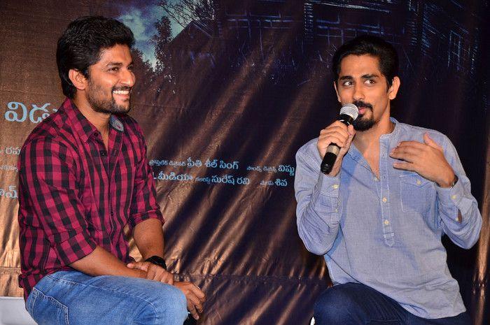 Nani & Siddharth at Gruham Movie Trailer Launch