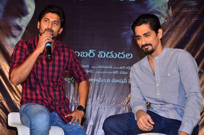 Nani & Siddharth at Gruham Movie Trailer Launch