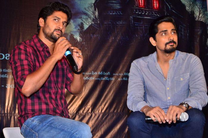 Nani & Siddharth at Gruham Movie Trailer Launch