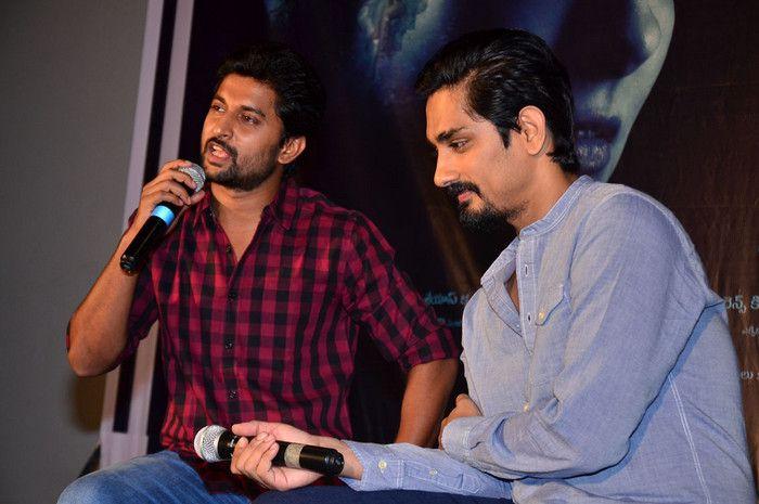 Nani & Siddharth at Gruham Movie Trailer Launch