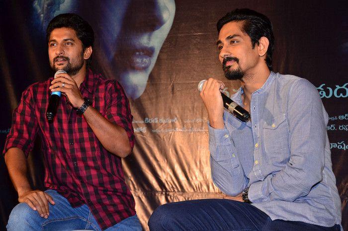 Nani & Siddharth at Gruham Movie Trailer Launch