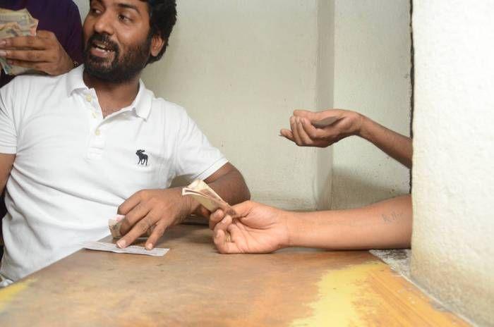 Nela Ticket Movie Team Sells Tickets at Sandhya Theatre