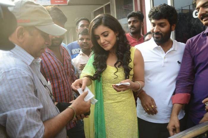 Nela Ticket Movie Team Sells Tickets at Sandhya Theatre