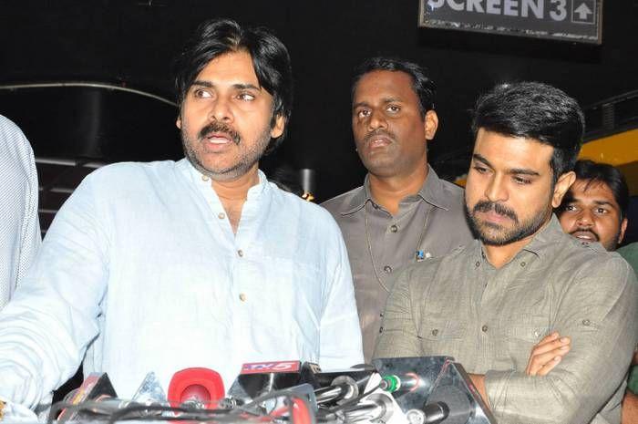 PHOTOS: Pawan Kalyan watched Rangasthalam along with Ram Charan