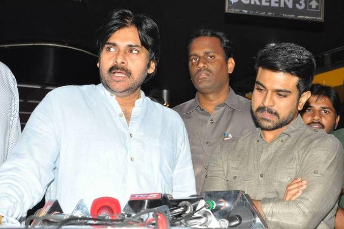 PHOTOS: Pawan Kalyan watched Rangasthalam along with Ram Charan