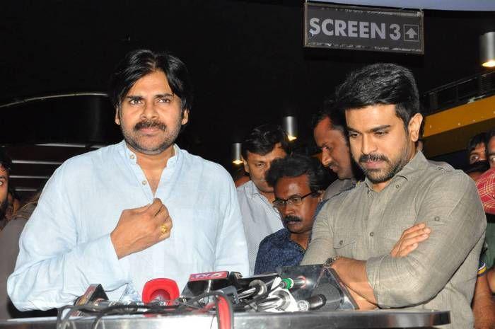 PHOTOS: Pawan Kalyan watched Rangasthalam along with Ram Charan