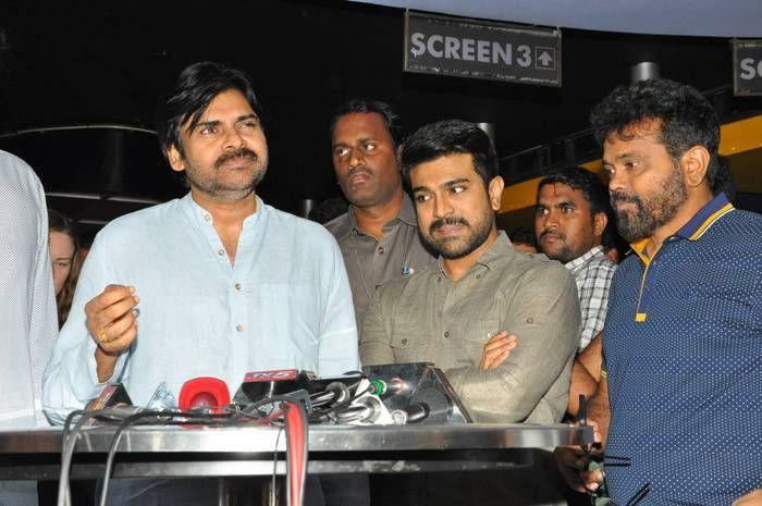 PHOTOS: Pawan Kalyan watched Rangasthalam along with Ram Charan