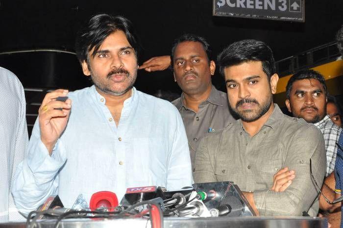 PHOTOS: Pawan Kalyan watched Rangasthalam along with Ram Charan