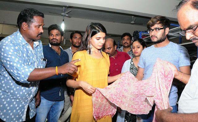 PHOTOS: Samantha Visits Gundala Handlooms in Jangaon District