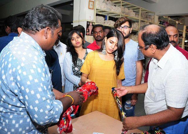 PHOTOS: Samantha Visits Gundala Handlooms in Jangaon District