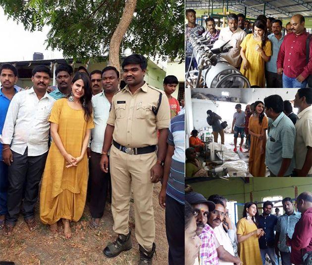 PHOTOS: Samantha Visits Gundala Handlooms in Jangaon District