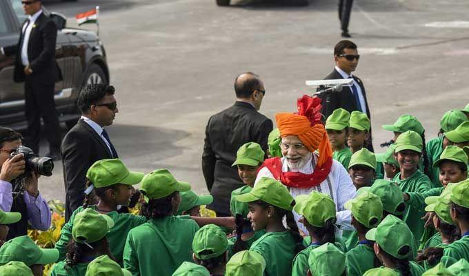 PM Modi at 72nd Independence Day Celebrations at Red Fort Photos