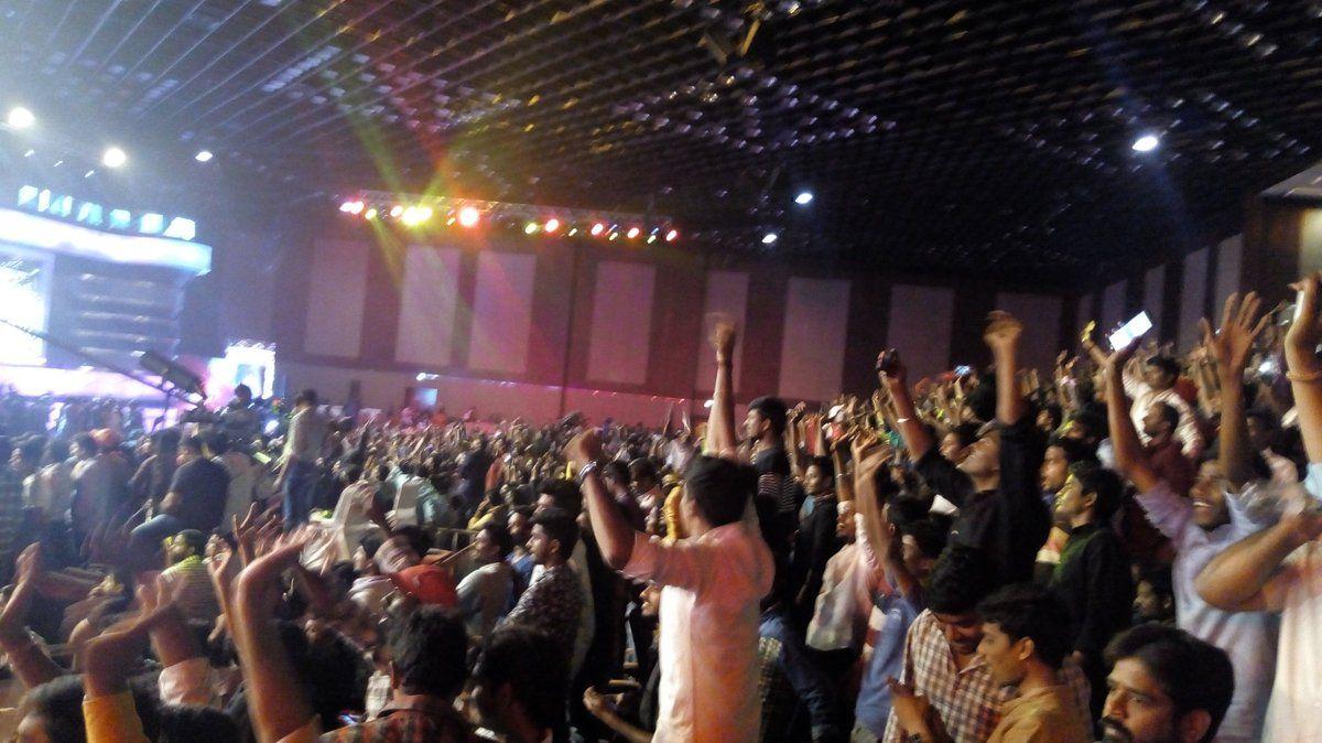 Pawan Kalyan Fans Going Crazy At Agnyaathavaasi Movie Audio Photos