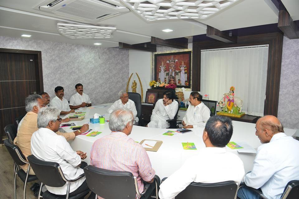 Pawan Kalyan Meeting With CPI & CPM Leaders at Vijayawada JanaSena office