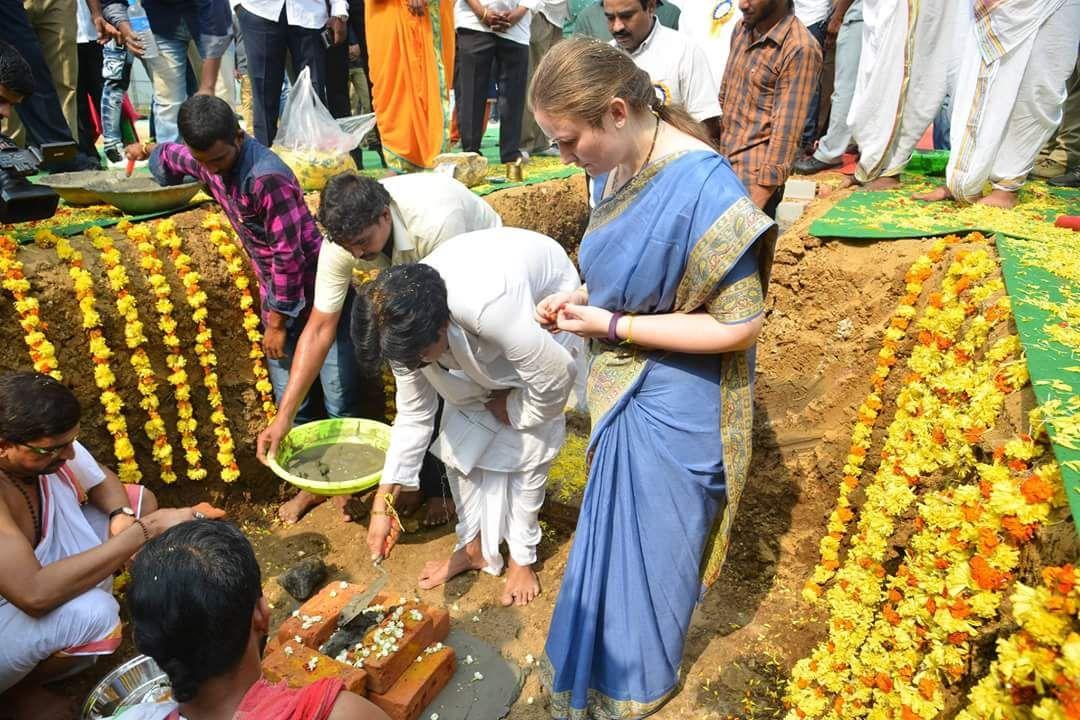 Pawan Kalyan lays foundation stone for his new house in Amaravathi