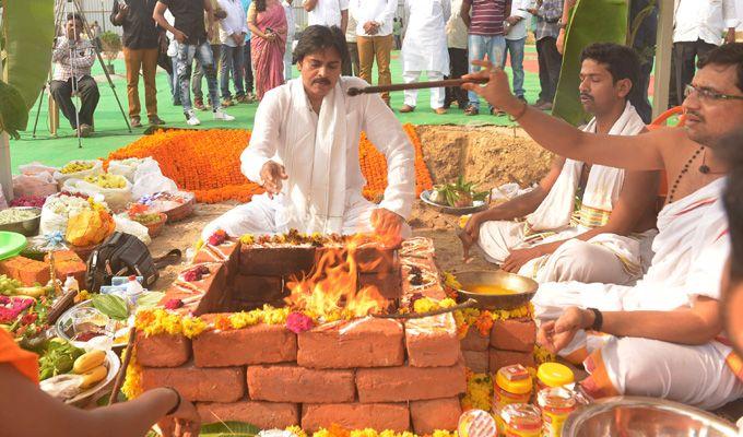 Pawan Kalyan's new house foundation stone ceremony in Amaravati