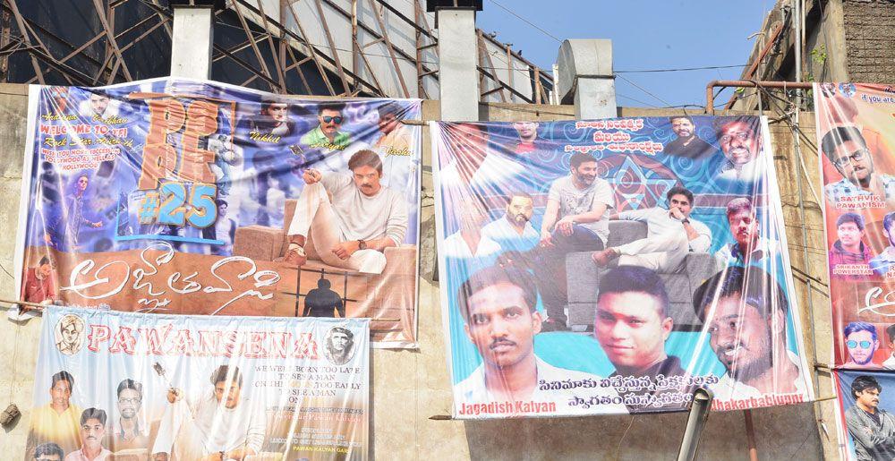 Agnyaathavaasi Fans Hungama at Sandhya 70mm & Prasads Multiplex