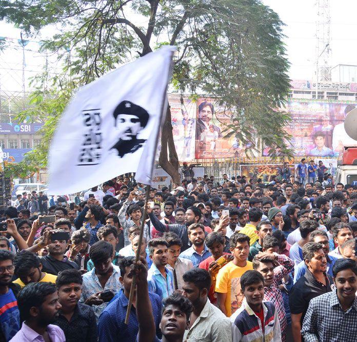 Agnyaathavaasi Fans Hungama at Sandhya 70mm & Prasads Multiplex