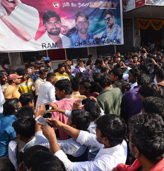 Agnyaathavaasi Fans Hungama at Sandhya 70mm & Prasads Multiplex