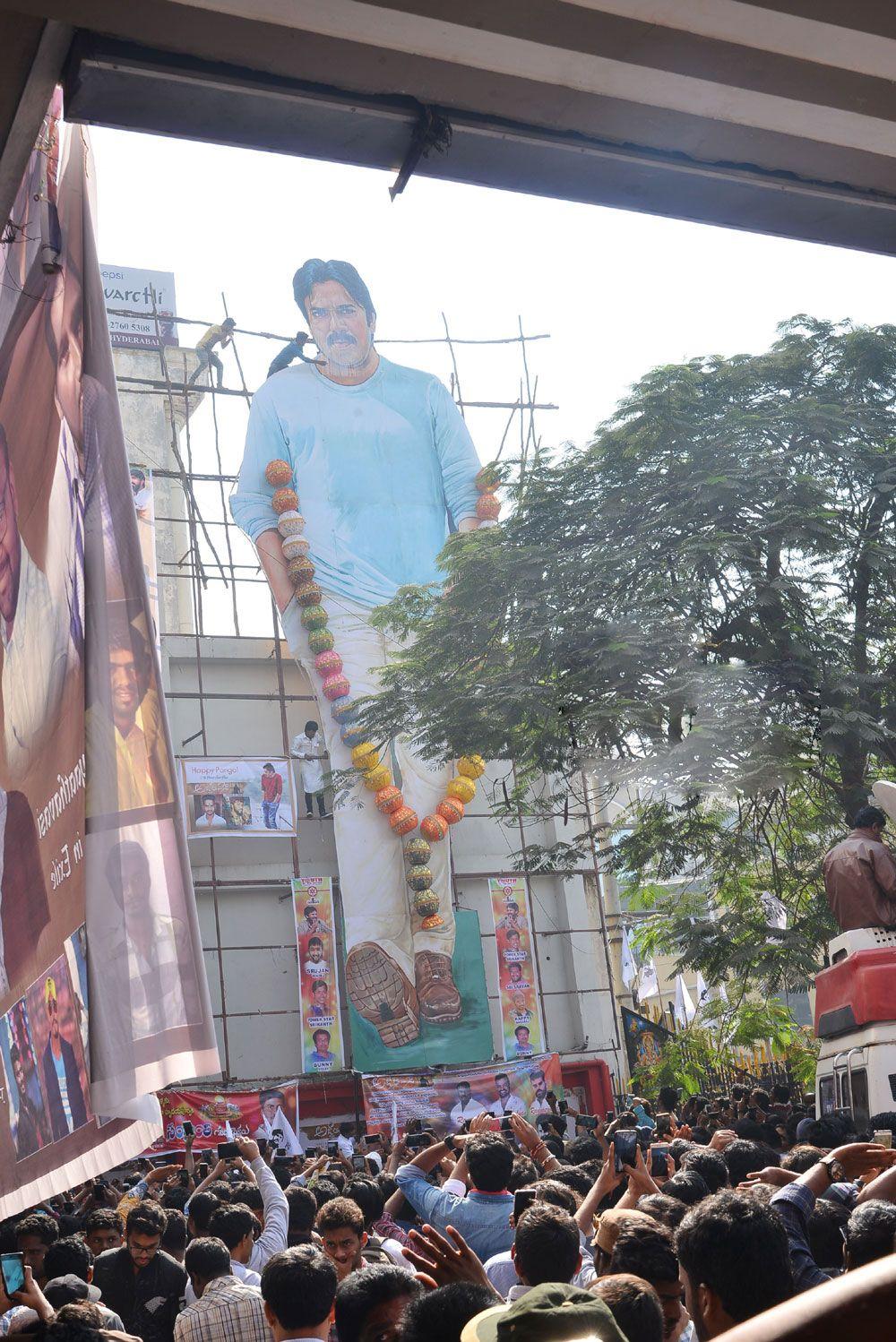 Agnyaathavaasi Fans Hungama at Sandhya 70mm & Prasads Multiplex