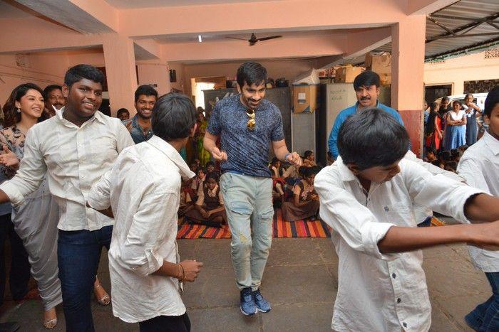 Raja The Great Movie Team at Devnar School Photos